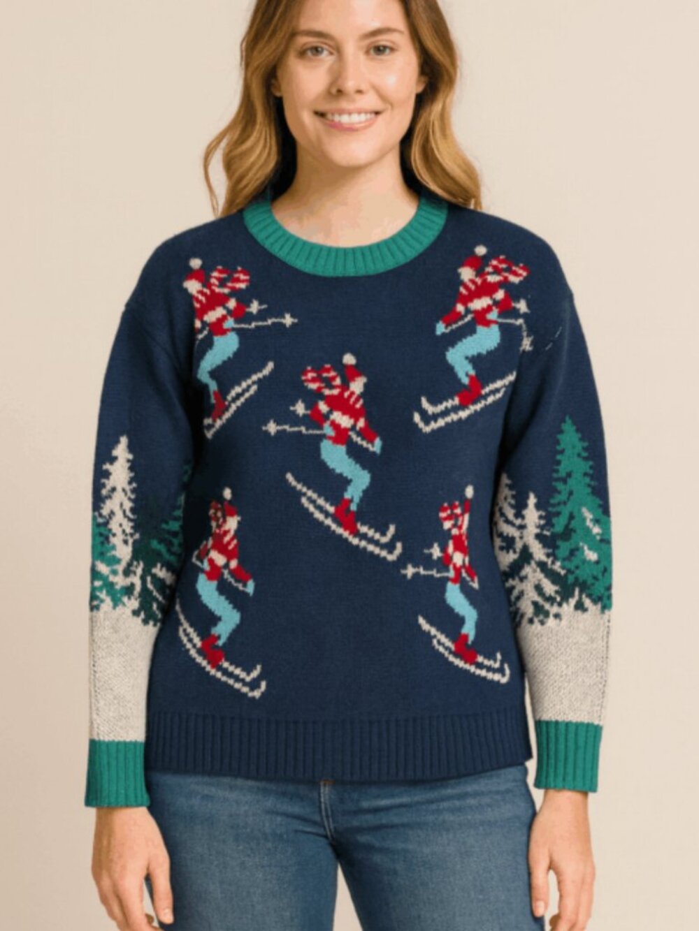 33 Degrees Alpine Skis & Trees Ugly Christmas Sweater
